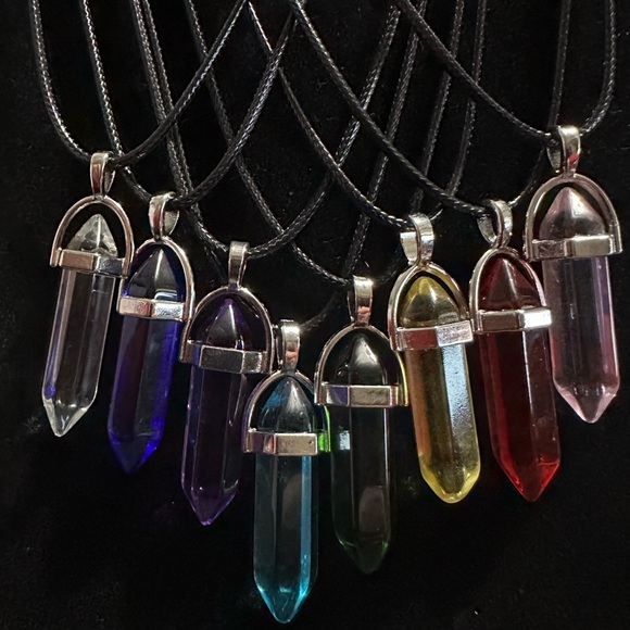 Set of 8 Clear Crystal Adjustable Necklaces - Picture 5 of 6